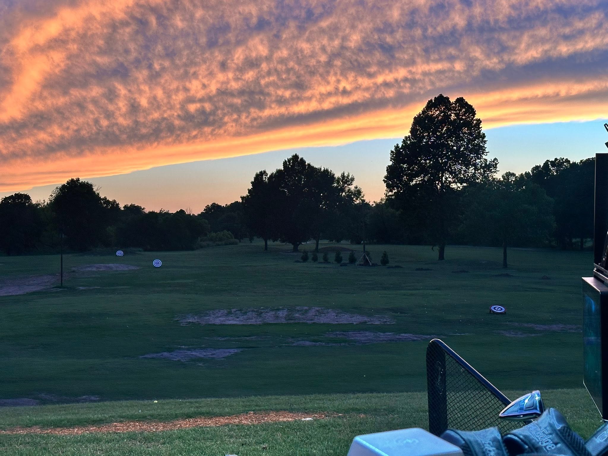 The driving range at dusk